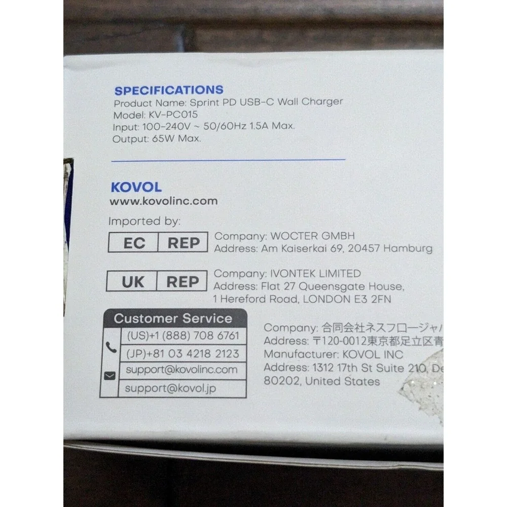 Koval Charging Mate Mini Sprint PD KV-PC015 65w USB-C Wall Charger